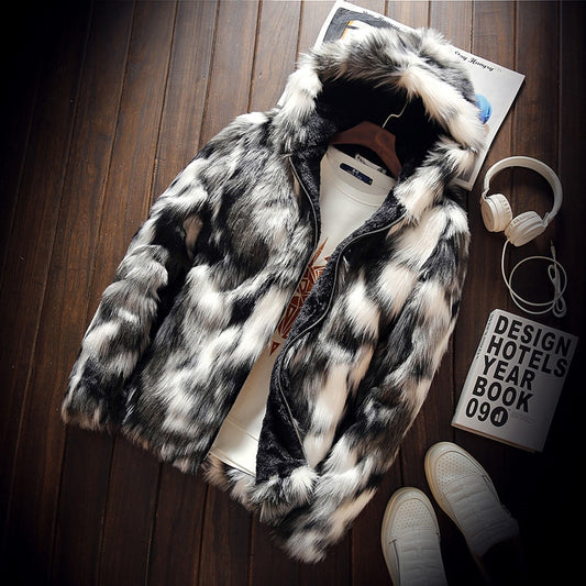 Fashion slim simulation fox fur jackets