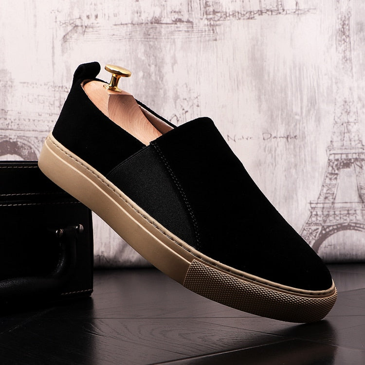 Black Suede Leather Sneakers | Casual Black Sneakers | TOXYNO