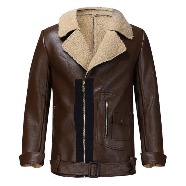 Fashion Leather Motorcycle Winter Jacket