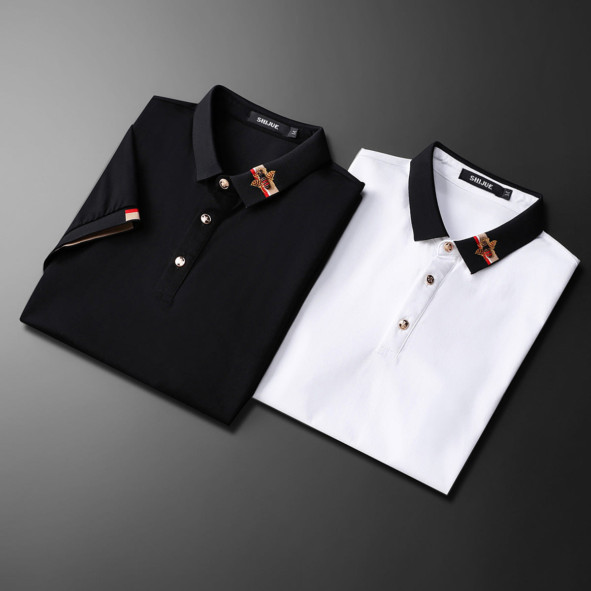 Bee Polo Shirts | Polo Black & White T Shirt | TOXYNO