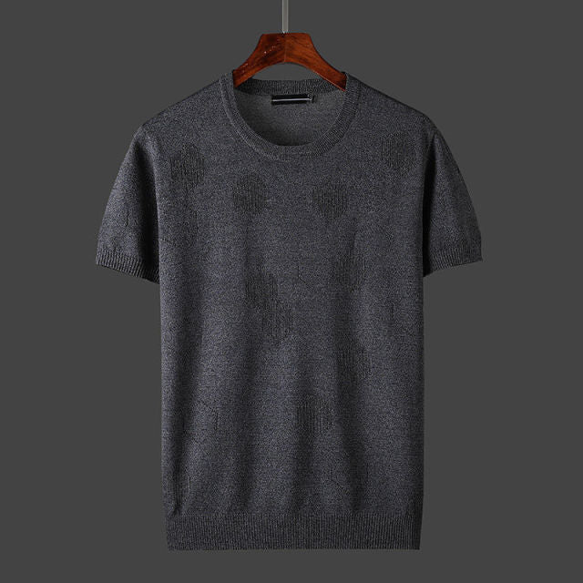 Men Ice Silk Short-sleeved T-shirts Sweater