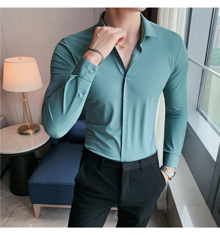 High Elasticity Slim Casual Formal Dress Shirts