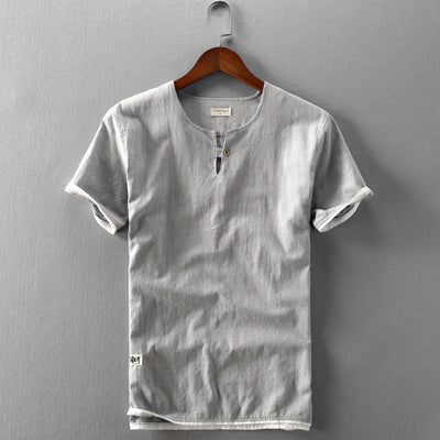 Cotton Linen Simple Patchwork Shirt