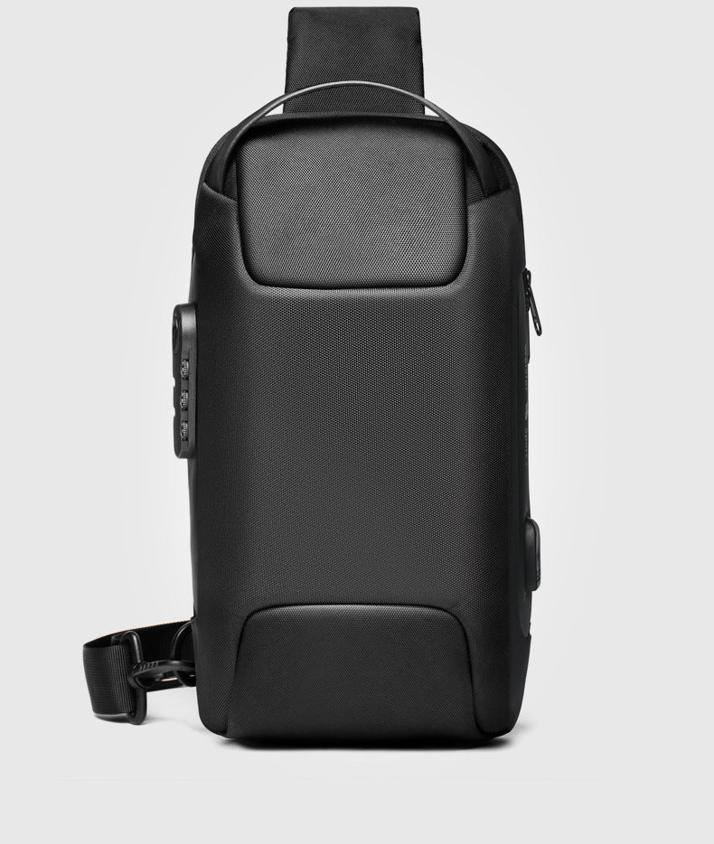 Waterproof USB Man Anti-Theft Crossbody Bag
