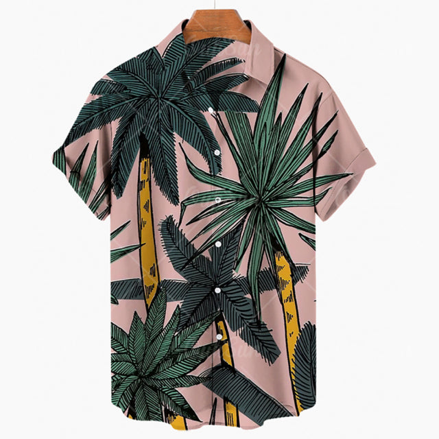 Coconut Tree Pattern Short Sleeve Shirt