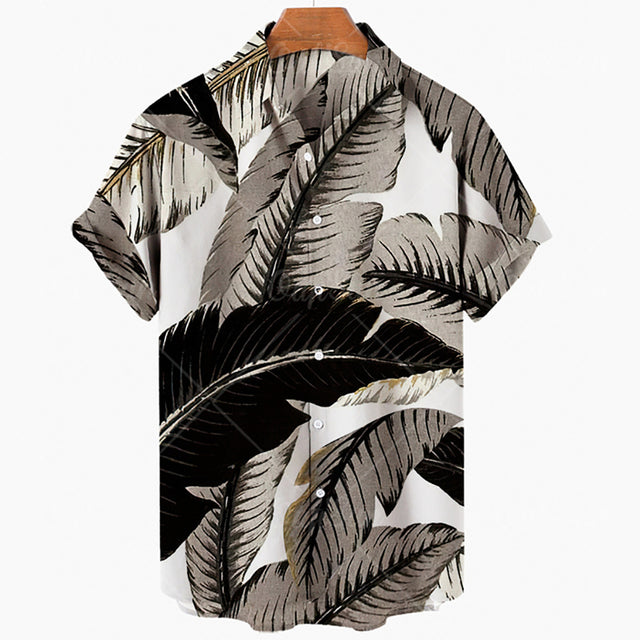 Coconut Tree Pattern Short Sleeve Shirt
