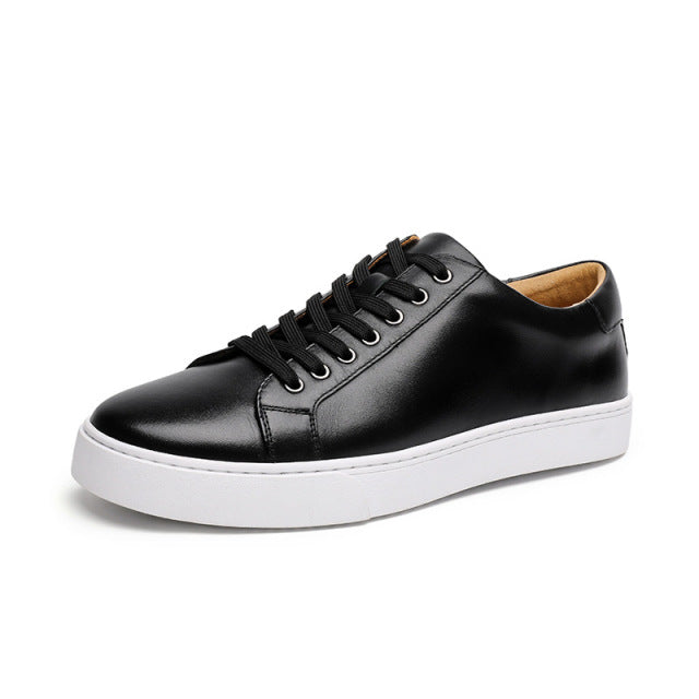 Casual Shoes Genuine Leather Lace Up Sneakers