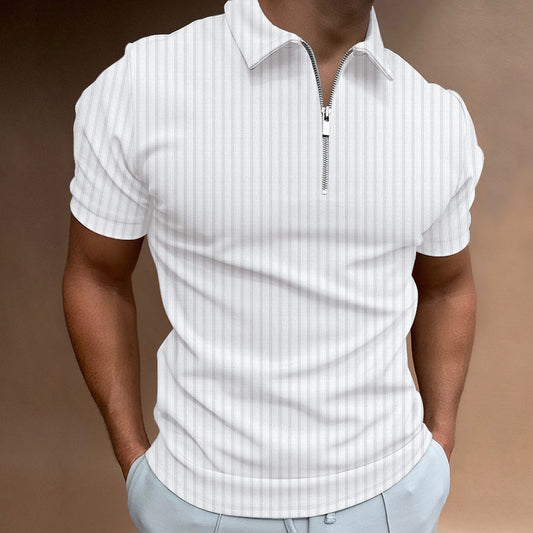 Solid Fashion Polo Short-Sleeved Shirt