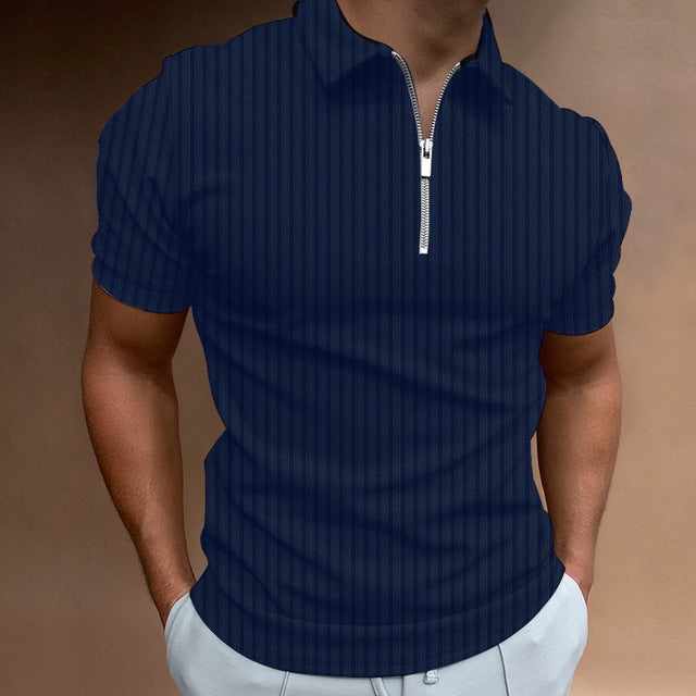 Solid Fashion Polo Short-Sleeved Shirt