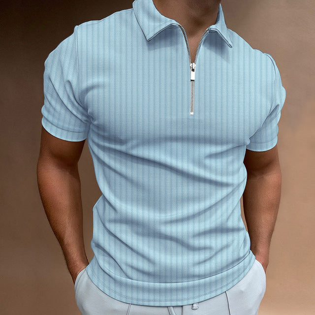 Solid Fashion Polo Short-Sleeved Shirt