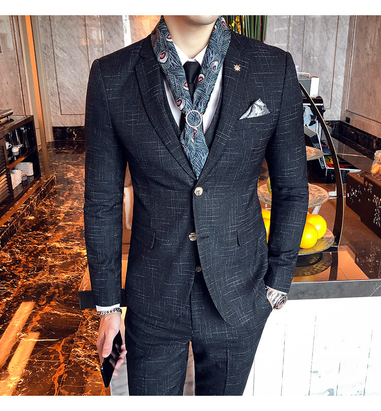 Dark Plaid Classic Italy Suit