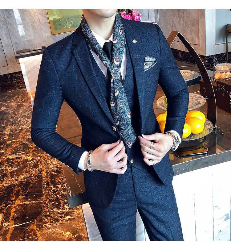 Dark Plaid Classic Italy Suit